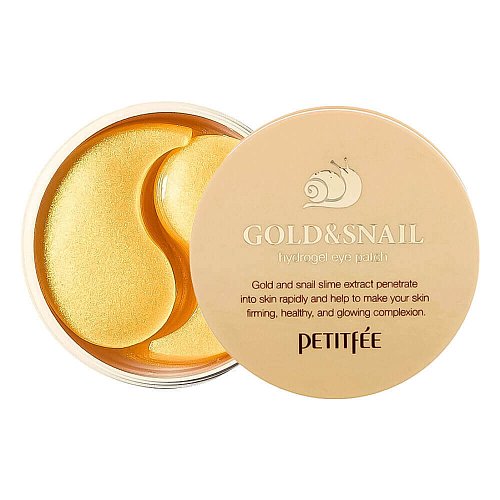 Гидрогелевые патчи для век с муцином улитки Petitfee Hydro Gel Eye Patch Gold & Snail