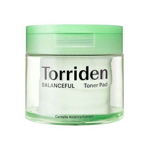 Гипоаллергенные очищающие пэды с центеллой Torriden Balanceful Cica Toner Pad