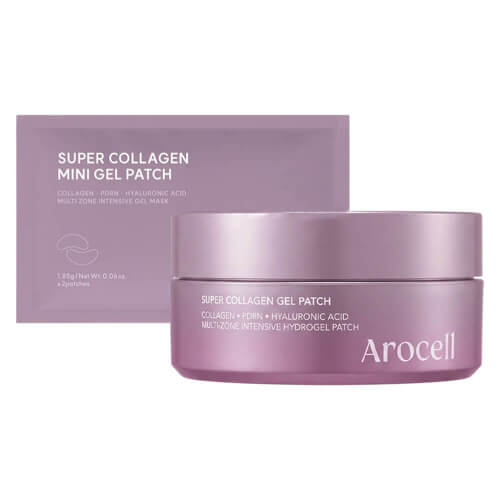 Увлажняющие гидрогелевые патчи для век с ПДРН Arocell Super Collagen Gel Patch