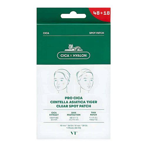 Успокаивающие патчи от постакне VT Cosmetics Pro Cica Centella Asiatica Tiger Clear Spot Patch