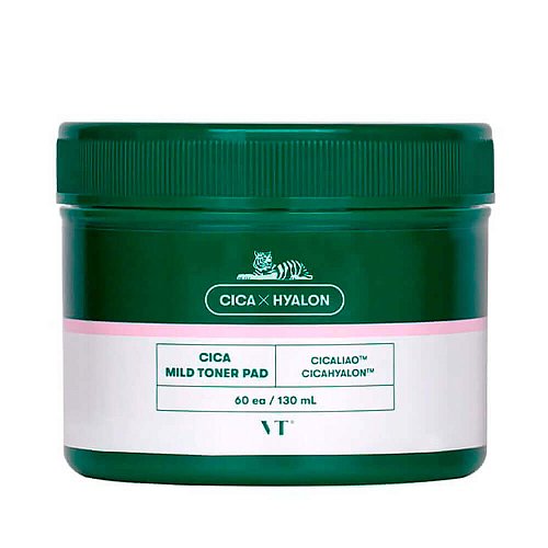 Успокаивающие пэды с центеллой Vt Cosmetics Cica Mild Toner Pad 