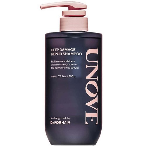 Восстанавливающий шампунь с кератином и протеинами Dr.Forhair Unove Damage Repair Shampoo