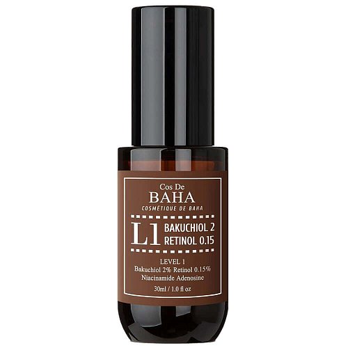 Мягкая антивозрастная сыворотка с бакучиолом и ретинолом Cos De Baha L1 Bakuchiol & Retinol Serum 