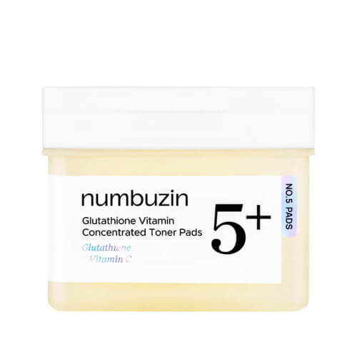 Осветляющие витаминные пэды с ниацинамидом numbuzin No.5 Glutathione Vitamin Concentrated Toner Pads