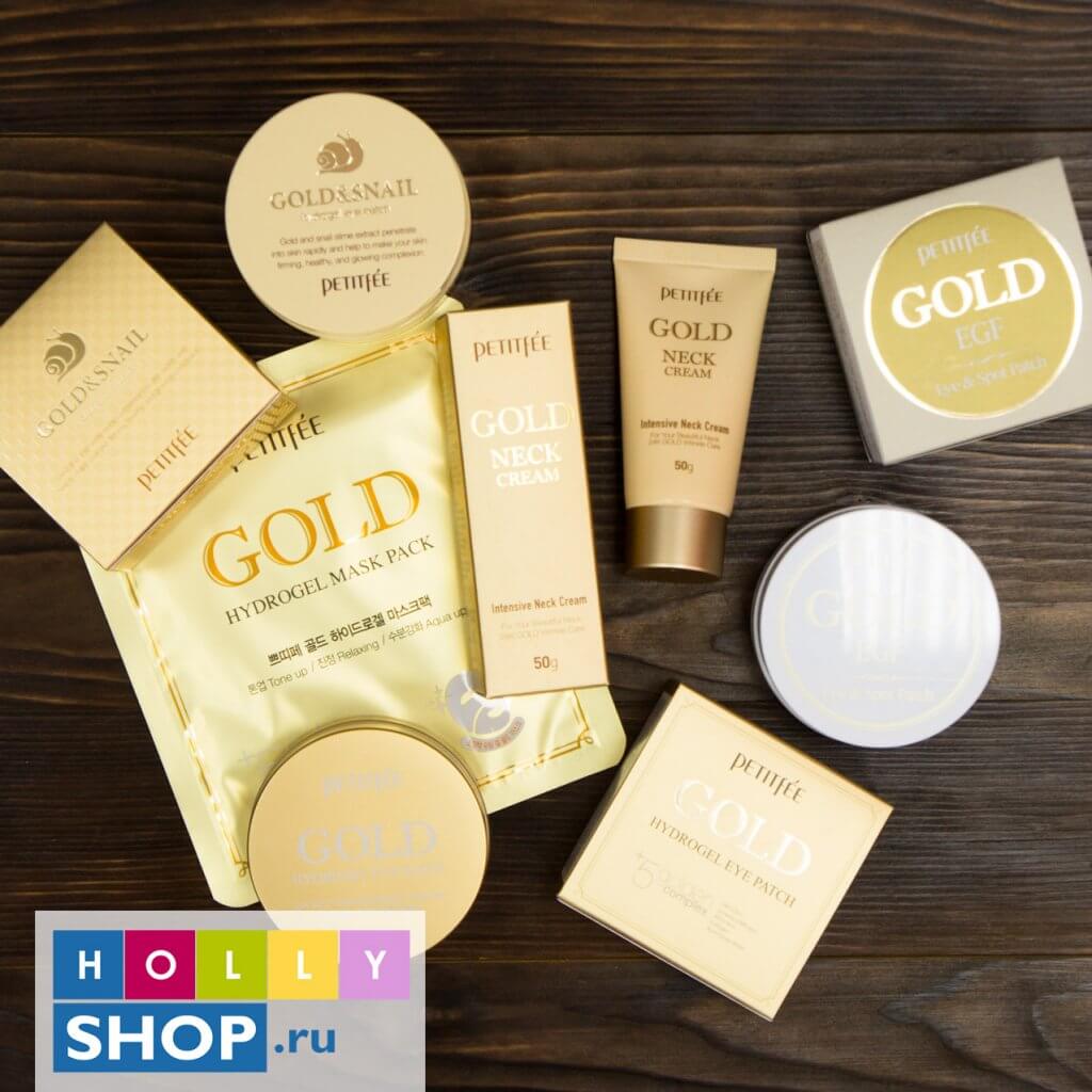 Антивозрастные гидрогелевые патчи от морщин вокруг глаз petitfee premium gold egf eye patch
